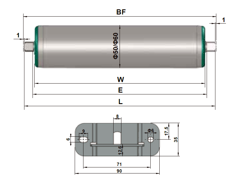 Internal Brake Roller for Light/Medium Duty Gravity Conveyor from China