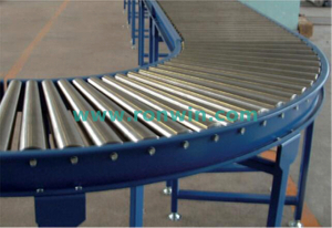 Non-driven Gravity Curved Roller Conveyor 